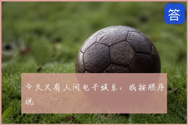 今天又有人问电子娱乐，我按顺序说